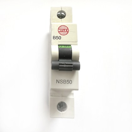 Wylex NSB50 Black Clip B50 50A 50 Amp MCB Circuit Breaker Type B